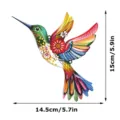 Colorful metal hummingbird wall art hanging decor for outdoor garden fence and home decoration - With Screws & Wall Plugs / JSTY400-Style A (Cardboard Packaging)