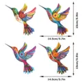 Metal hummingbird wall art detail, colorful painted hanging decor dimensions 14.5x15cm. - With Screws & Wall Plugs / JSTY400-ABCD Combination Set (Cardboard Packaging)