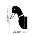 Metal duck silhouette garden stake dimension diagram showing 28.5x20.8cm outdoor decor. - JSTY043- (With 2 Screws + Expansion Tubes)