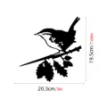 Metal garden bird silhouette stake, decorative black iron art insert for outdoor yard and lawn. - JSTY018