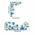 Decorative blue floral stained glass static window film privacy sticker for home decor. - CBCJD323 (Left Side)