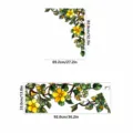 Stained glass floral window film static cling decorative corner sticker for home glass door. - CBCJD325 (Right Side)