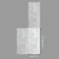 Detail view of frosted lace window glass sticker showing dimensions and floral pattern. - SWBL031 (Stone Texture Lace) / 43x100cm