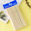 Colorful flexible disposable plastic drinking straws striped juice straws 100pcs packed - 100 Pieces/Pack / Rainbow Striped