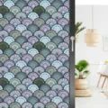 Kleurrijke retro mandala statische raamfolie, afneembare PVC privacy glassticker. - BL088 / 45*200cm Puur mat