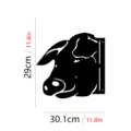 Black metal pig silhouette yard sign garden art decoration, durable outdoor tree plant stake. - JSTY045- (With 2 Screws + Expansion Tubes)