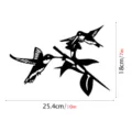Metal hummingbird tree branch silhouette garden art decor with size dimensions 25.4x18cm - JSTY020