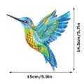 Metal hummingbird wall art detail showing vibrant colors and precise dimensions for decor. - With Screws & Wall Plugs / JSTY401 - Style A (Cardboard Packaging)