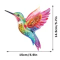 Metal hummingbird wall art outdoor hanging garden decor colorful metal bird sculpture - With Screws & Wall Plugs / JSTY401 - Style B (Cardboard Packaging)