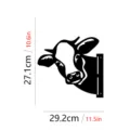 Metal cow head garden stake detail, black iron animal silhouette for outdoor yard decor use. - JSTY046- (With 2 Screws + Expansion Tubes)
