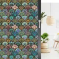 Retro mandala raamfolie statische glassticker kleurrijk PVC mat verwijderbare privacy decor - BL090 / 45*200cm Puur mat