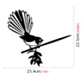 Metal garden bird silhouette stake decorative art piece showing measurements for outdoor yard use. - JSTY022