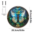 Placa colgante de pared de metal con mariposa de vidrio de colores para jardín y hogar. - Mariposa (JSTY114)