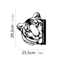 Black metal tiger wall art silhouette garden decorative hanging hook fence mount 29.2x25.5cm - JSTY050- (With 2 Screws + Expansion Tubes)
