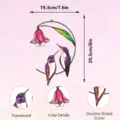 Stained glass style metal hummingbird wall hanging decor, double sided color, 7.6x8 inch - JSTY374
