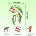 Metal iron hummingbird window hanging decor, stained glass style double-sided ornament. - JSTY375