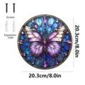 Placa colgante de pared de metal con mariposa de vitral y tornillos para decoración 20cm - Mariposa (JSTY116)
