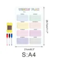 Magnetischer Wochenplaner Whiteboard für Kühlschrank Kalender Tafel mit Stiften Radierer - CT925: Größe S / OPP-Beutel
