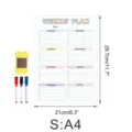 Magnetischer Wochenplaner für Kühlschrank, A4 Memoboard mit Stiften und Tafelwischer. - CT926: Größe S / OPP-Beutel