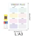 A3 magnetischer Wochenplaner Tafel Set mit Stiften und Schwamm fuer Kuehlschrank. - CT928: Größe L / OPP-Beutel