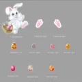 Easter bunny and colorful eggs magnetic refrigerator sticker set for home wall and door decor. - CT020