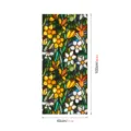 Stained glass window film detail, colorful floral pattern, static cling privacy decorative glass sticker. - SMBL354