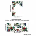 Detailed size chart showing stained glass floral window sticker dimensions and packaging info. - CBCJD329 (Left Side)