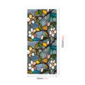 Stained glass window film detail, floral pattern static cling design, 45x100cm size view. - SMBL359