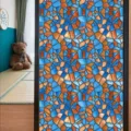 Stained glass window film decorative privacy PVC static cling window sticker for home glass. - BL101