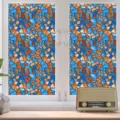 PVC gebrandschilderd glas raamfolie, retro geometrische mozaïek privacyraamsticker. - BL101