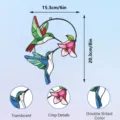 Stained glass hummingbird wall hanging with double-sided color and translucent design for home. - JSTY377