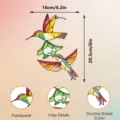 Stained glass hummingbird window hanging double sided metal wall decor art ornament - JSTY378