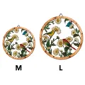 Wooden metal wall hanging daisy bird decor M and L size variant round art plaque - MZ-JSTY1001 / Size M