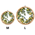 Round wooden metal wall hanging decor with lemon bird pattern, size M and L options. - MZ-JSTY1005