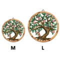 Wooden metal tree wall hanging variant M and L, round floral bird decor sculpture for home. - MZ-JSTY1006