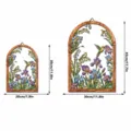 Arch wooden metal wall hanging flower bird decor size M and L dimensions display - MZ-JSTY1009