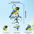Metal stained glass hummingbird wall hanging decor, double sided color window ornament art. - JSTY381
