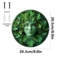 Placa de pared de metal hoja verde diosa de la naturaleza redonda jardín colgante 20cm - Diosa de la Naturaleza (JSTY128)