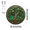 Placa Colgante de Metal Árbol de la Vida Trébol Celtico Redondo 8 Pulgadas Decor - Árbol de la Vida (JSTY126)