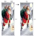 Navidad 3D pegatina de puerta impermeable papel pintado mural decoración 77x200cm - SMT005