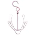 Pink plastic shoe drying rack with windproof hook, durable balcony shoe hanger for easy drying. - Pink