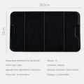 Multifunctional car anti-slip pad, black PU foldable dashboard mat, 20.5x12cm size. - OPP Bag / Black