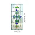 Stained glass window sticker detail, frosted decorative film with colorful floral pattern. - SWBL109: Frosted Glass Texture / 43x100cm
