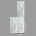 Frosted glass window film with elegant white lace floral pattern for stylish home decor. - SWBL034 (Stone Texture Lace) / 43x100cm