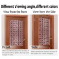 Geometrische Buntglas Fensterfolie statischer Aufkleber Detailansicht Blickwinkel Farbwechsel - BL386: Rein Matt / 45x100cm