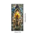 Glas-in-lood raamfolie decoratieve sticker voor thuisraam glazen sticker 43x100cm - SWBL077: Dubbelzijdige kleurrijke glasstickers met steenpatroon / 43x100cm