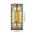 Película para ventana de vidrieras adhesivo estático geométrico 43x100cm - SWBL093 Estilo Retro / 43x100cm