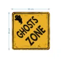 Halloween spook zone waarschuwing sticker, vintage retro metalen muurdecoratie 30 cm - HW008 (Spookzone Stijl)