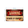 Halloween vampier waarschuwing metalen bord wanddecoratie retro vintage design 30x20cm - HW012 (Pas op voor Vampiers Stijl)