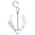 Grey plastic shoe drying rack with windproof hooks for balcony drying, durable household hanger. - Blue